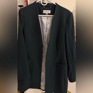 Calvin Klein Open Front Long Blazer